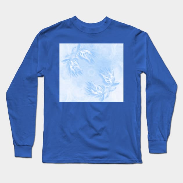 Delicate wattle bouquet in blue Long Sleeve T-Shirt by hereswendy